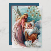 feestelijke kerst-kerst-engel voegt sentiment toe notitiekaartje (Voorkant / Achterkant)