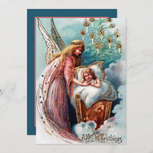 feestelijke kerst-kerst-engel voegt sentiment toe notitiekaartje