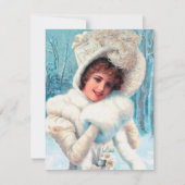 feestelijke kerst - kerstdame voegt gevoel toe notitiekaartje (Voorkant)