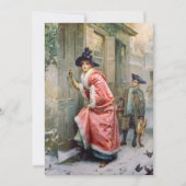 feestelijke kerst kerstfeestdag dame en jongen notitiekaartje (Voorkant)