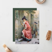 feestelijke kerst kerstfeestdag dame en jongen notitiekaartje (Voorkant / Achterkant in situ)