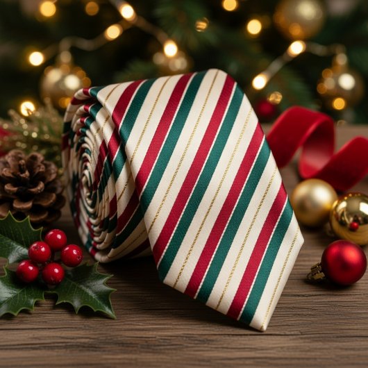 Feestelijke Kerst Kerststok Streep Stropdas