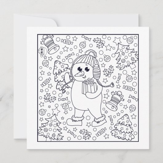 Feestelijke Kerst kinder kleur Kaart (Voorkant)