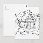 Feestelijke Kerst kinder kleuren Rendieren Briefkaart (Voorkant / Achterkant)
