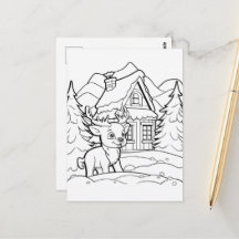 Feestelijke Kerst kinder kleuren Rendieren