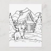 Feestelijke Kerst kinder kleuren Rendieren Briefkaart (Voorkant)