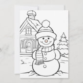 Feestelijke Kerst kinder kleurend sneeuwpop Feestdagenkaart (Voorkant)