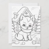 Feestelijke Kerst kinder kleurkat Feestdagenkaart (Voorkant)