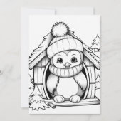 Feestelijke Kerst kinder kleurling pinguïn Feestdagenkaart (Voorkant)