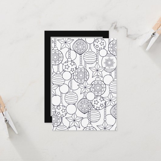 Feestelijke Kerst kinder kleurstof Kaart (Voorkant / Achterkant in situ)