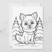 Feestelijke Kerst kinder kleurvos Feestdagenkaart (Voorkant)