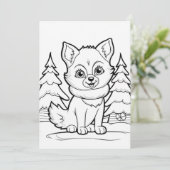 Feestelijke Kerst kinder kleurvos Feestdagenkaart (Staand voorkant)