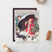 feestelijke kerst - kinderen wekken het gevoel notitiekaartje (Voorkant / Achterkant in situ)