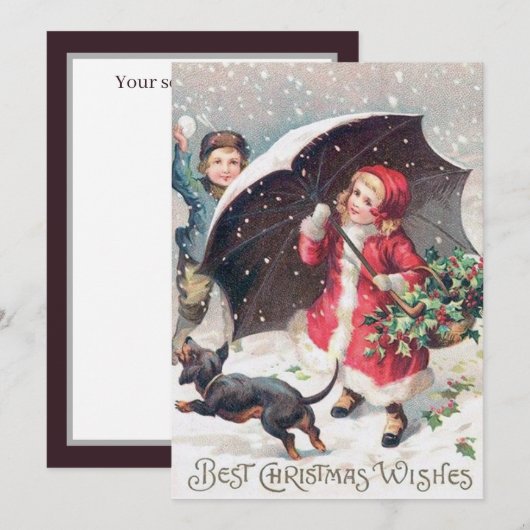 feestelijke kerst - kinderen wekken het gevoel notitiekaartje (Voorkant / Achterkant)