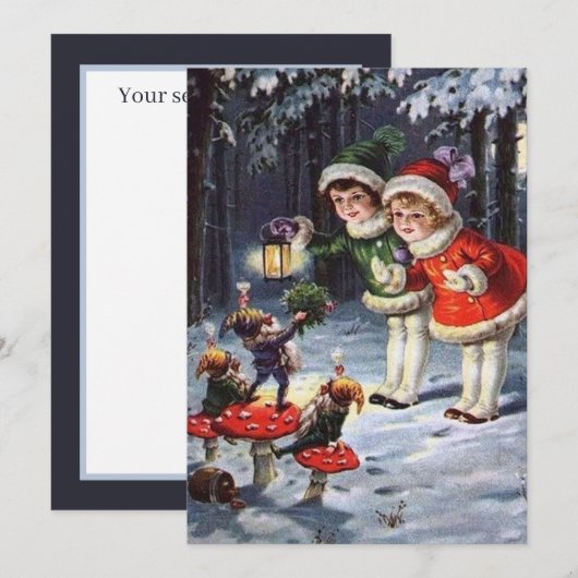 feestelijke kerst - kinderen wekken het gevoel notitiekaartje (Voorkant / Achterkant)