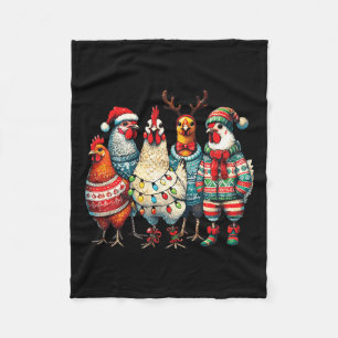 Feestelijke Kerst Kippen Pet Lights Boerderij Dier Fleece Deken