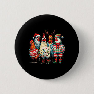 Feestelijke Kerst Kippen Pet Lights Boerderij Dier Ronde Button 5,7 Cm