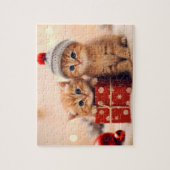 Feestelijke kerst kitten duo legpuzzel (Verticaal)
