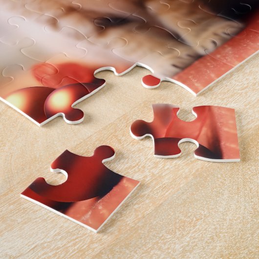 Feestelijke kerst kitten duo legpuzzel (Zijkant)