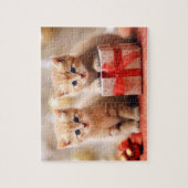 Feestelijke kerst kitten duo legpuzzel (Verticaal)