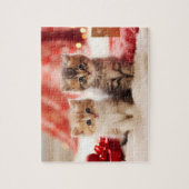 Feestelijke kerst kitten duo legpuzzel (Verticaal)