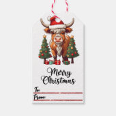 Feestelijke kerst koe label voor vakantie cadeau g cadeaulabel (Voorkant)