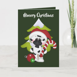 Feestelijke Kerst koe toevoegen wenskaart Kaart