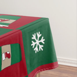 Feestelijke Kerst Koffiekopjes Geruit Rood Groen Tafelkleed
