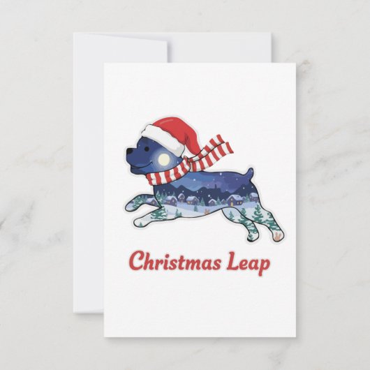 Feestelijke kerst Leaping Dog | Schattigee Puppy S Bedankkaart (Achterkant)