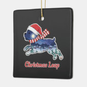 Feestelijke kerst Leaping Dog | Schattigee Puppy S Keramisch Ornament (Links)