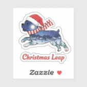 Feestelijke kerst Leaping Dog | Schattigee Puppy S Sticker (Vel)