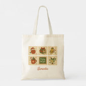 Feestelijke kerst leraar collage tote bag (Achterkant)
