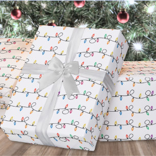 Feestelijke Kerst Lichtjes Cadeaupapier