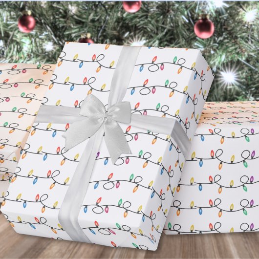 Feestelijke Kerst Lichtjes Cadeaupapier