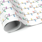 Feestelijke Kerst Lichtjes Cadeaupapier (Rol Hoek)
