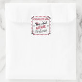 Feestelijke kerst luchtpost levering vierkante sticker (Tas)