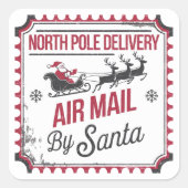 Feestelijke kerst luchtpost levering vierkante sticker (Voorkant)