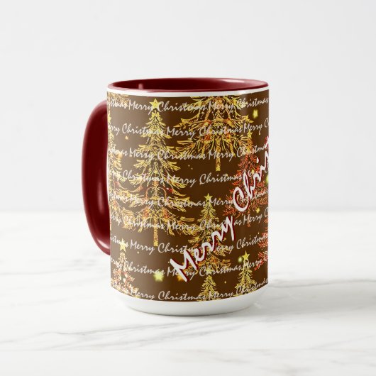 Feestelijke Kerst Luxe Kerstbomen Mok (Voorkant links)