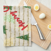 Feestelijke Kerst Luxe Kerstbomen Theedoek (Quarter Fold)