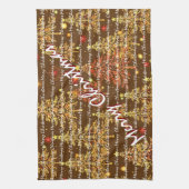 Feestelijke Kerst Luxe Kerstbomen Theedoek (Verticaal)