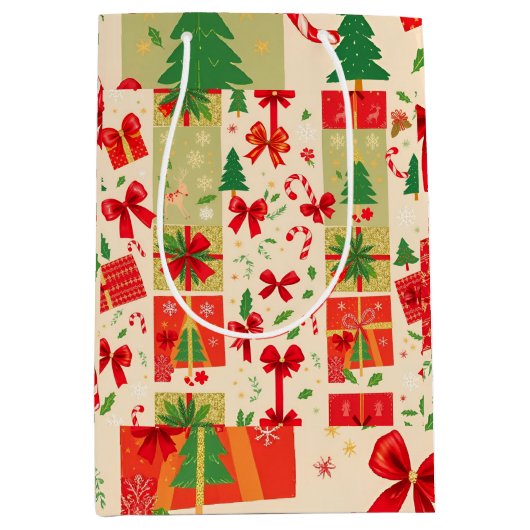 feestelijke kerst medium cadeauzakje (Voorkant)