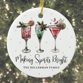 Feestelijke Kerst met een vrolijke drank Keramisch Ornament
