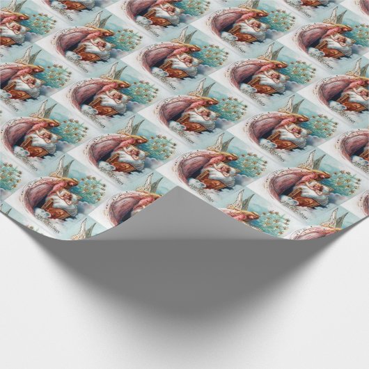 feestelijke kerst met engelse feestdag cadeaupapier (Hoek)