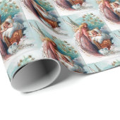 feestelijke kerst met engelse feestdag cadeaupapier (Rol Hoek)