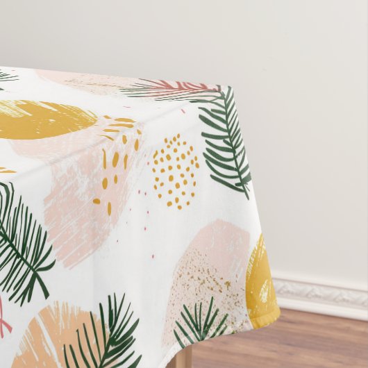 Feestelijke Kerst met groene, gouden, roze accente Tafelkleed (Voorbeeld)