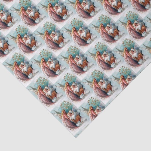 feestelijke kerst met kerstmis engelen  tissuepapier (Detail)