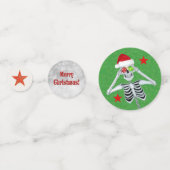 Feestelijke kerst met leuke skelet rode gouden ste confetti (Voorkanten)