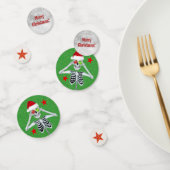 Feestelijke kerst met leuke skelet rode gouden ste confetti (Groep)