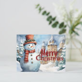 Feestelijke kerst met man briefkaart (Staand voorkant)