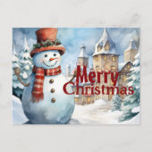 Feestelijke kerst met man briefkaart (Voorkant)